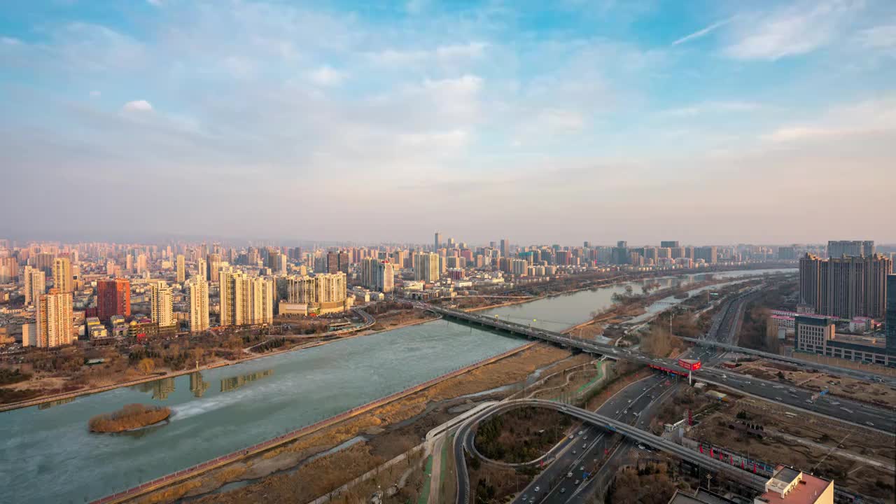 太原南内环桥夜景延时视频素材