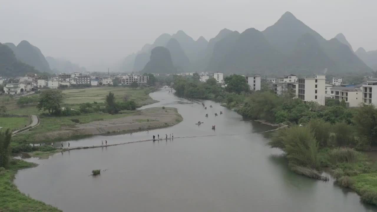 广西桂林阳朔航拍风光视频素材