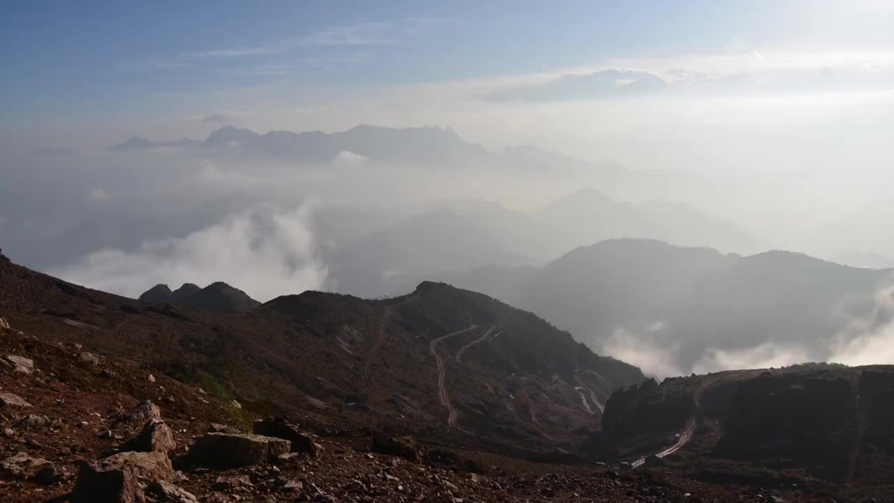 牛背山日落云海延时视频素材