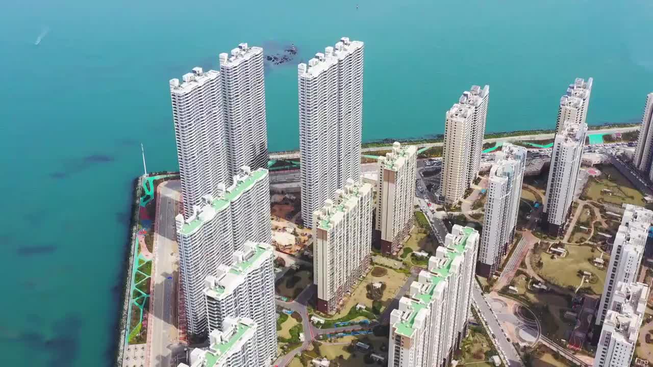 山东省青岛，海边，海景房视频素材