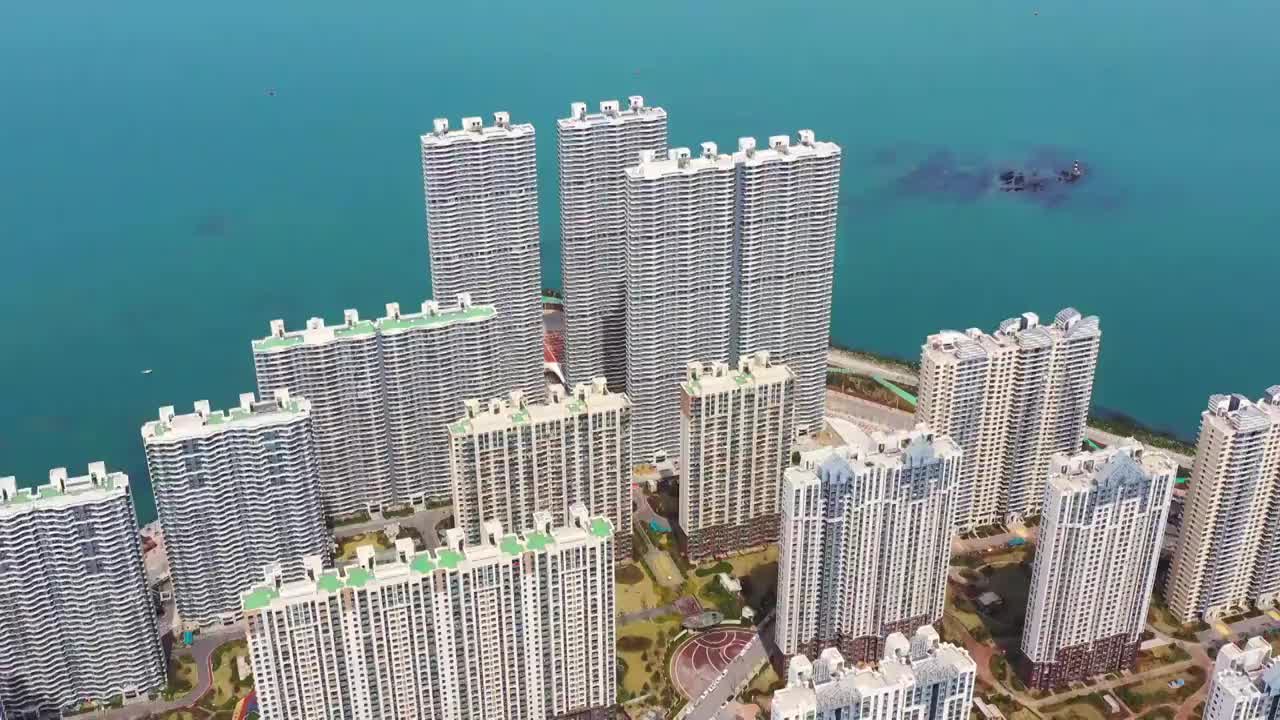 山东省青岛，海边，海景房视频素材