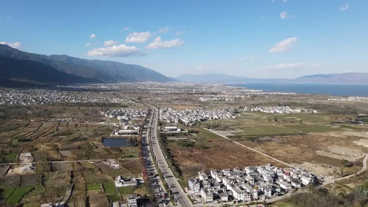 大理洱海公路航拍风光视频素材