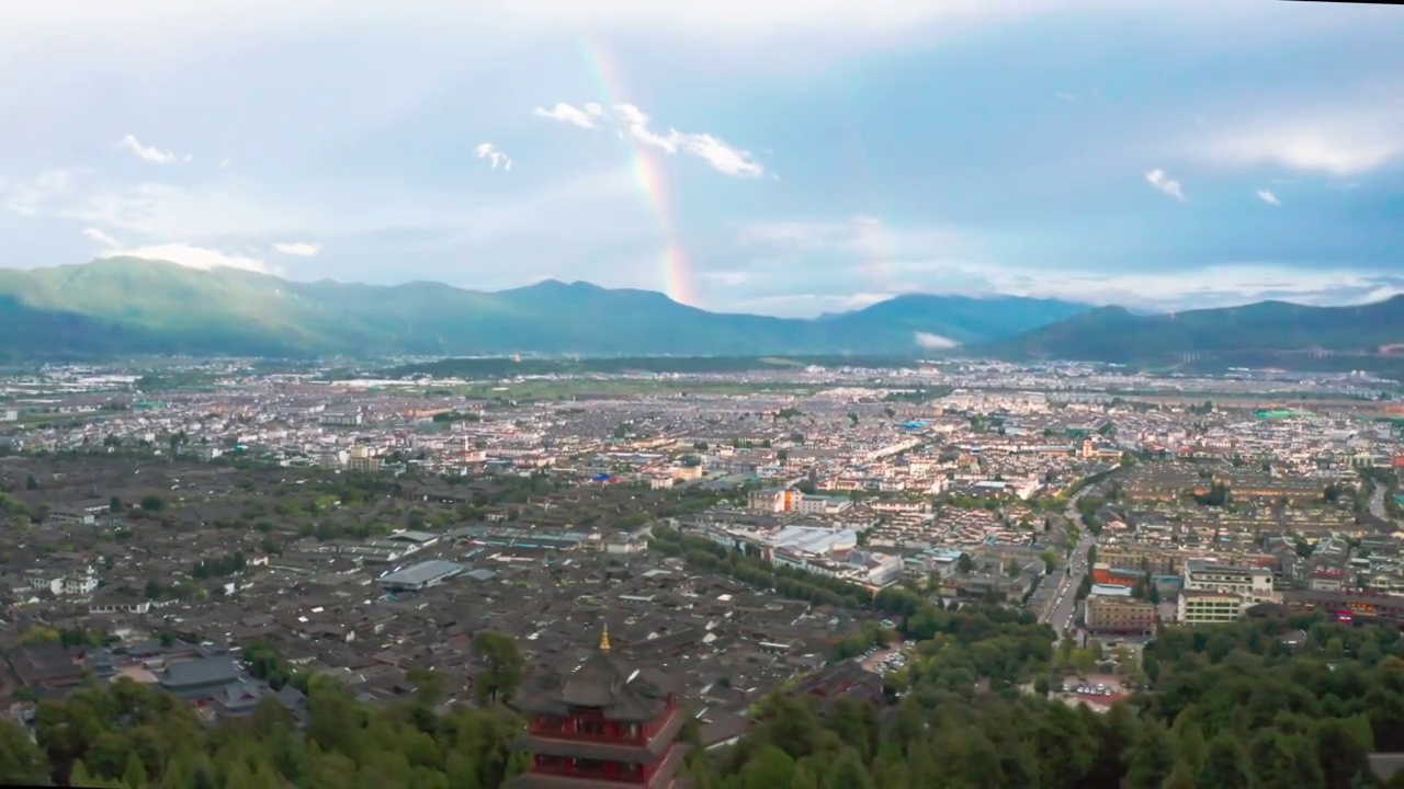 横飞彩虹万古楼视频素材