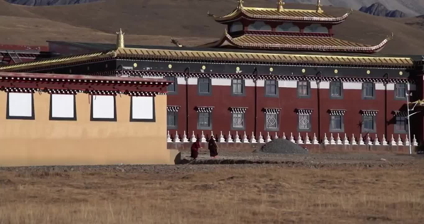 四川甘孜州木雅金寺风光视频素材