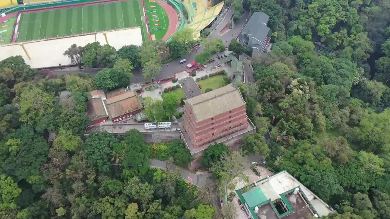 广东省广州市越秀区越秀公园广州博物馆航拍视频素材