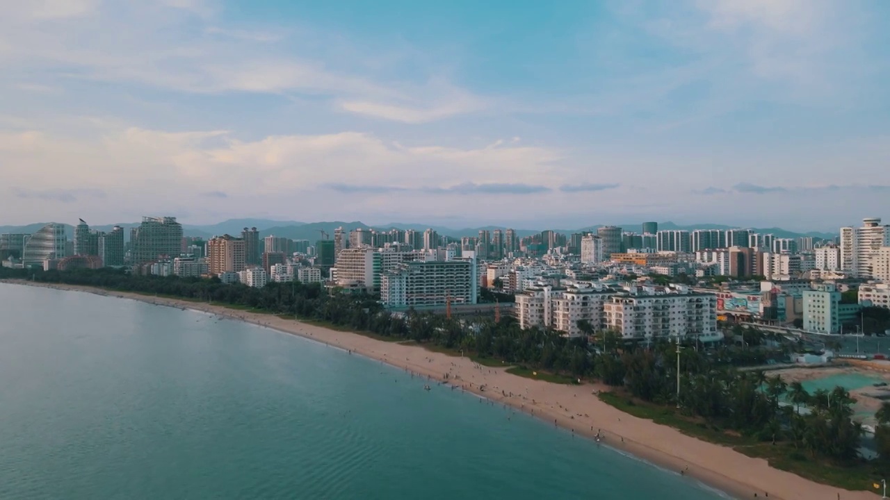 航拍三亚市海岸风光视频素材