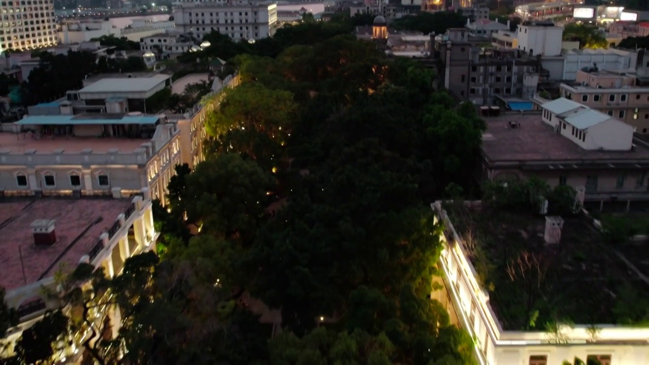 广东广州荔湾区欧式古建筑航拍旅游景点沙面视频素材