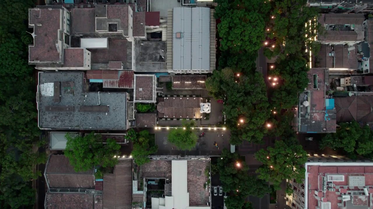 广东广州荔湾区欧式古建筑航拍旅游景点沙面视频素材