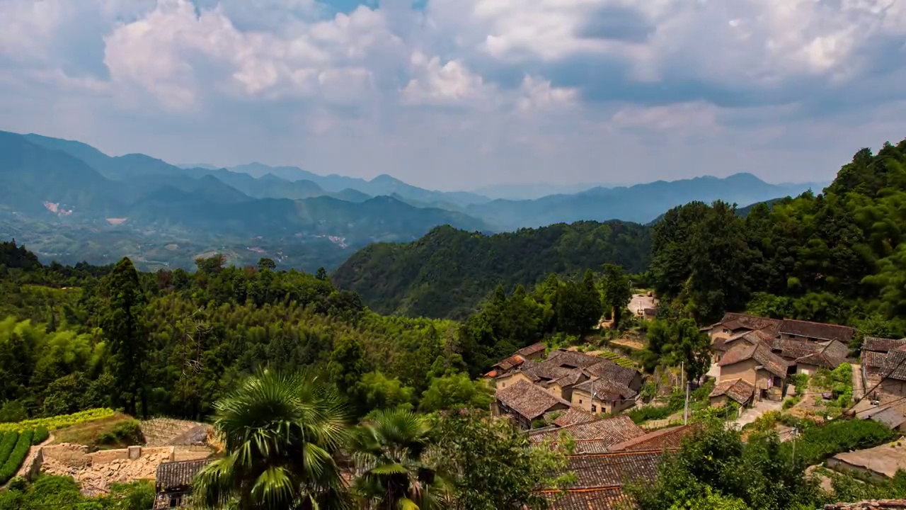 丽水松阳古村落张山村延时视频素材