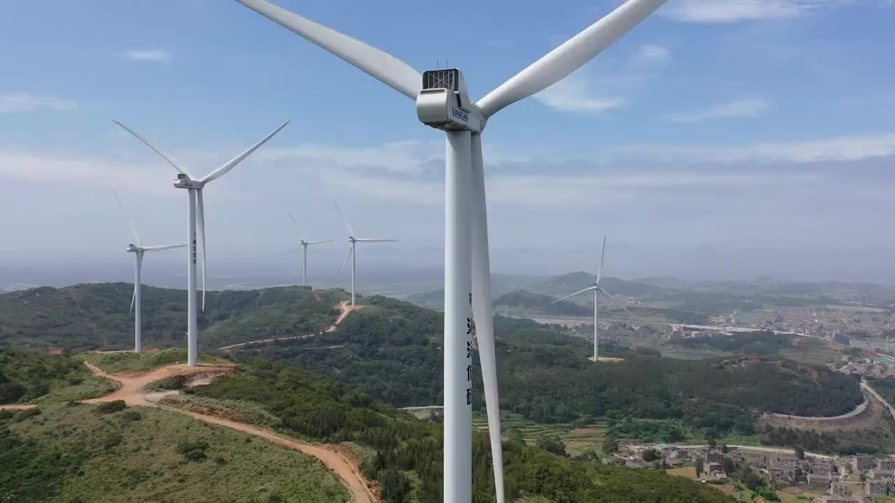 平潭海岛风车田生态风光视频素材