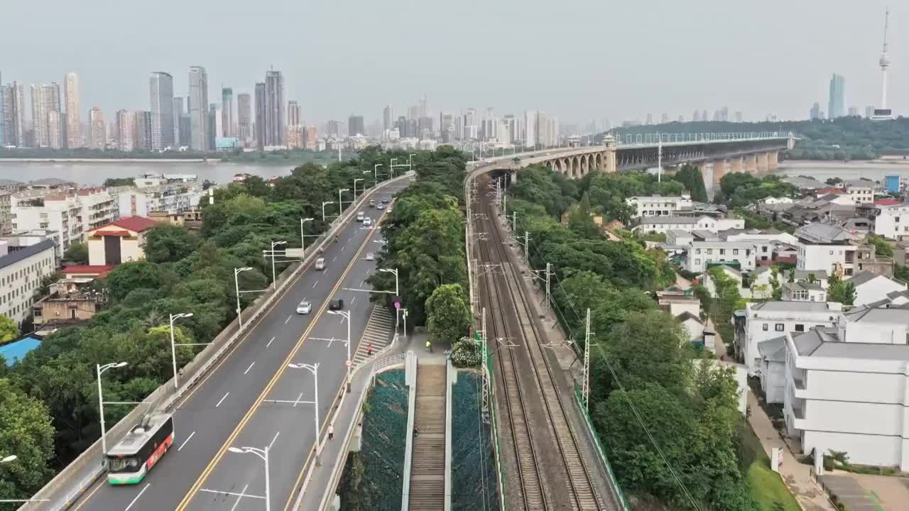 武汉长江大桥风景区视频素材