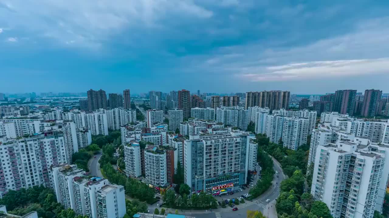 成都建筑群日转夜 延时视频素材