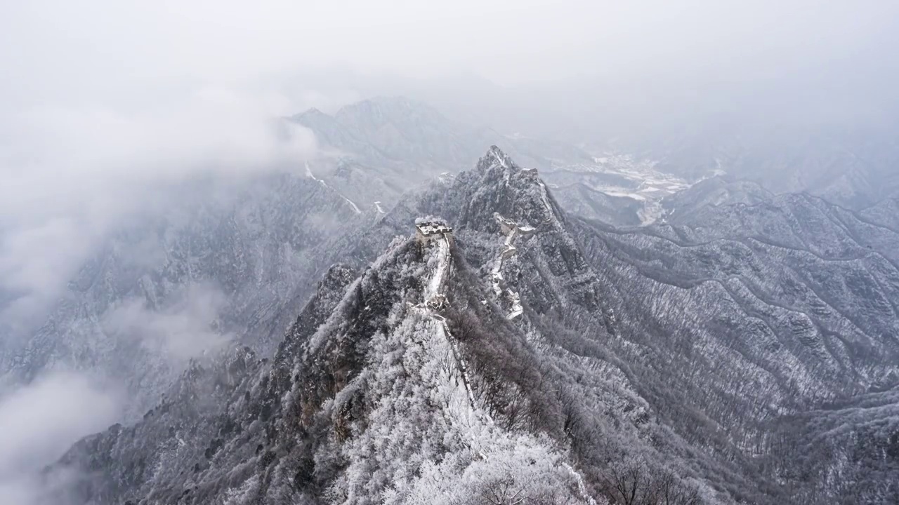 箭扣长城雪后云海视频素材