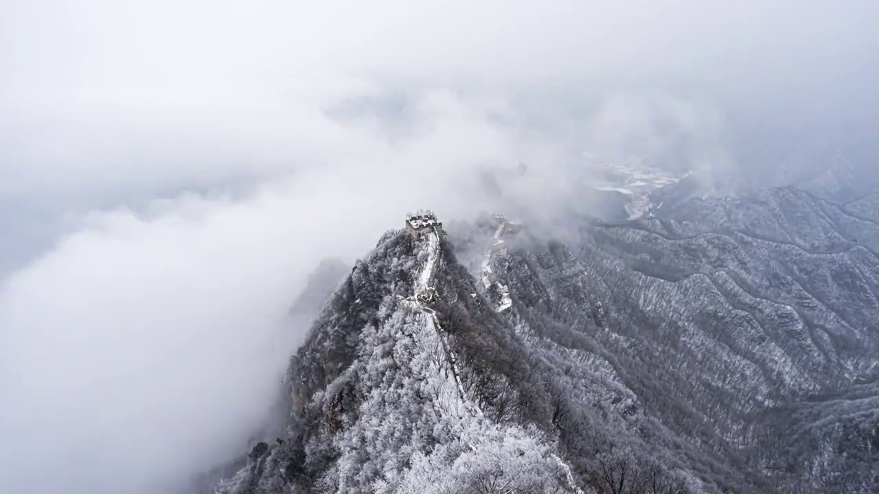 箭扣长城雪后云海视频素材