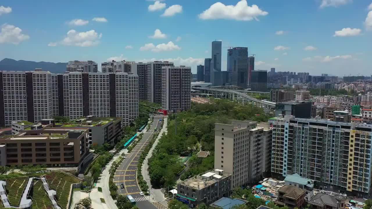 广东省深圳市龙华区深圳北站航拍视频素材