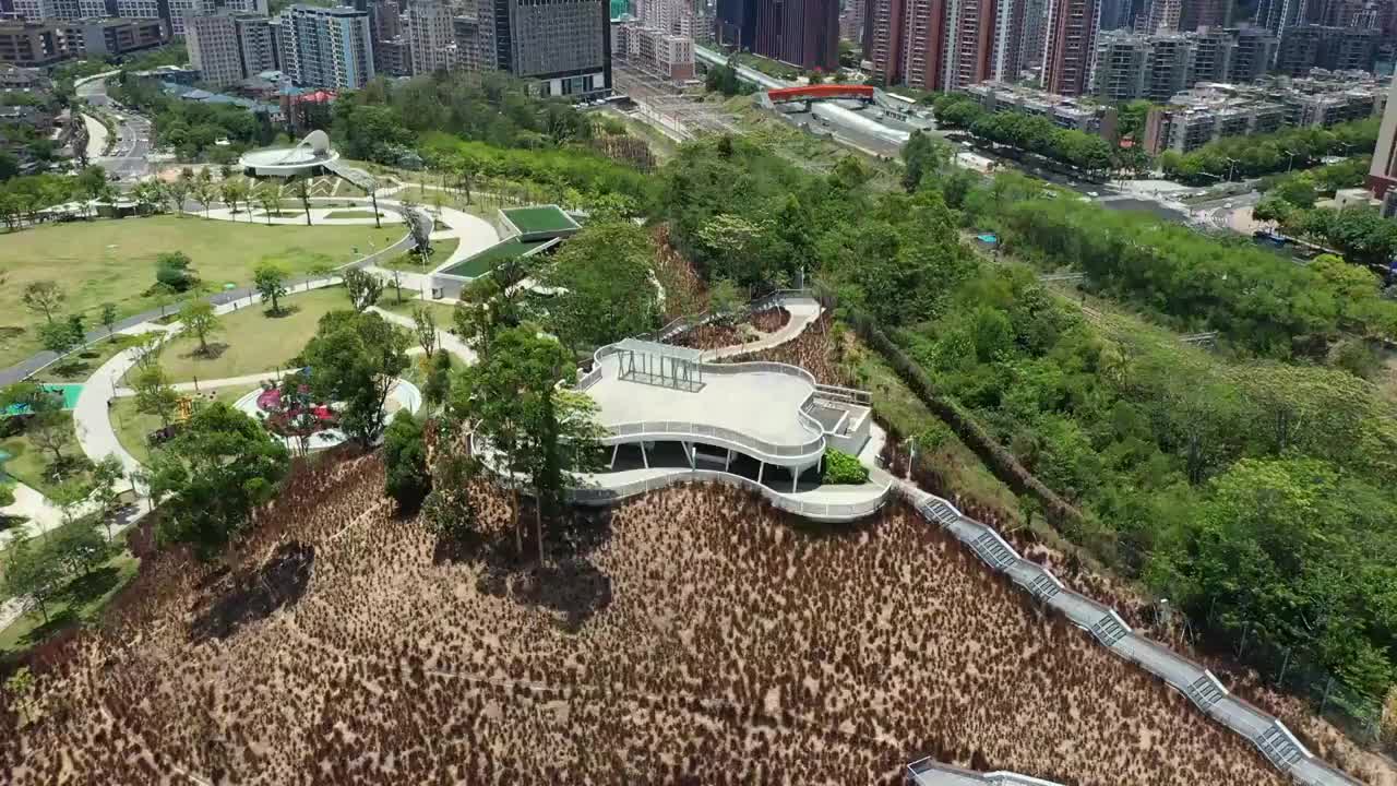 广东省深圳市龙华区白石龙音乐主题公园航拍视频素材