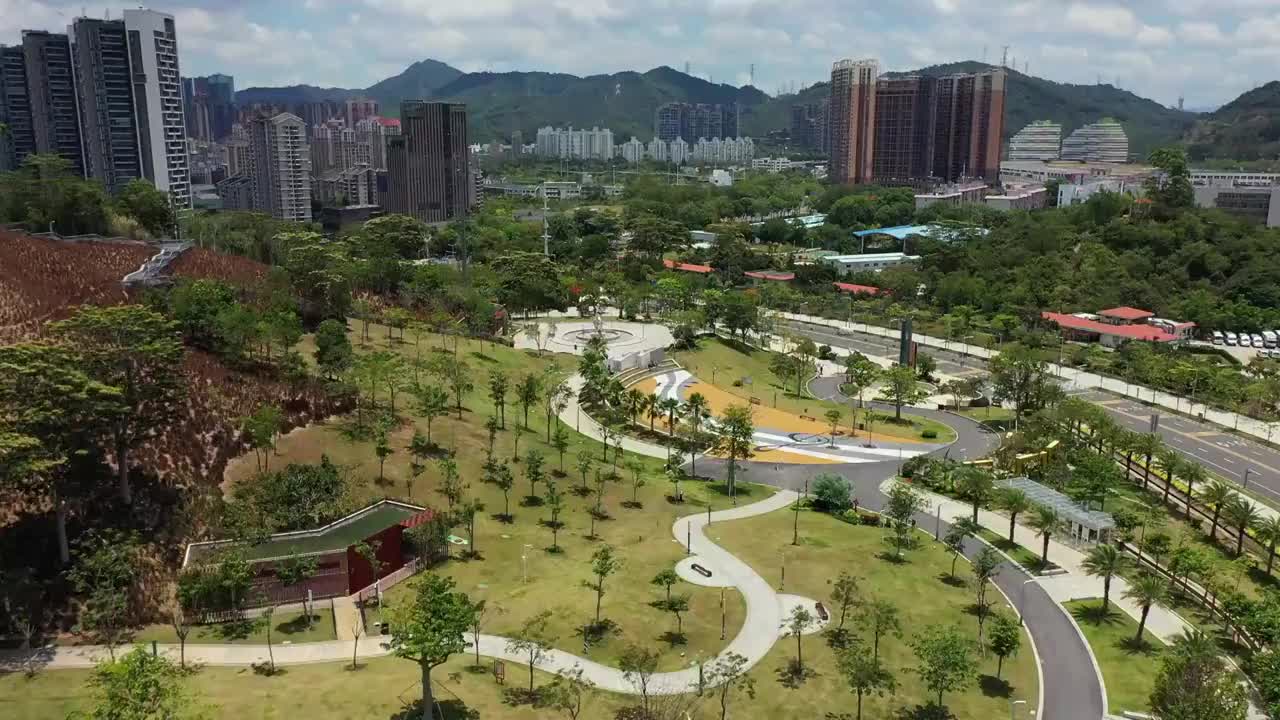 广东省深圳市龙华区白石龙音乐主题公园航拍视频素材