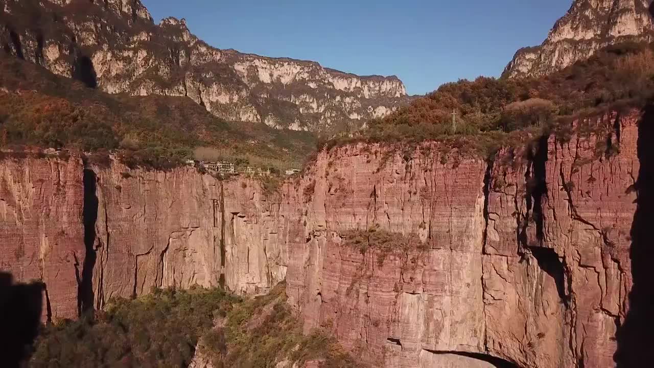 河南新乡太行山峡谷风光视频素材