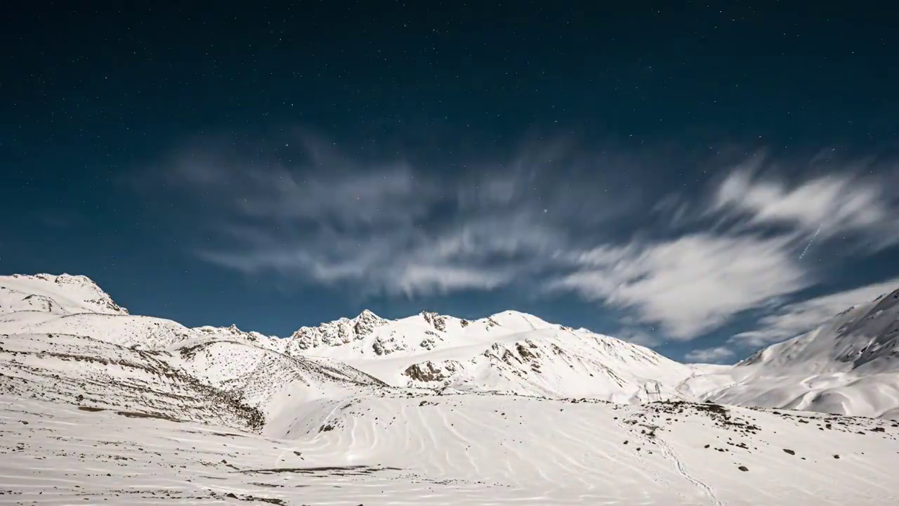 岗什卡雪山星空视频素材