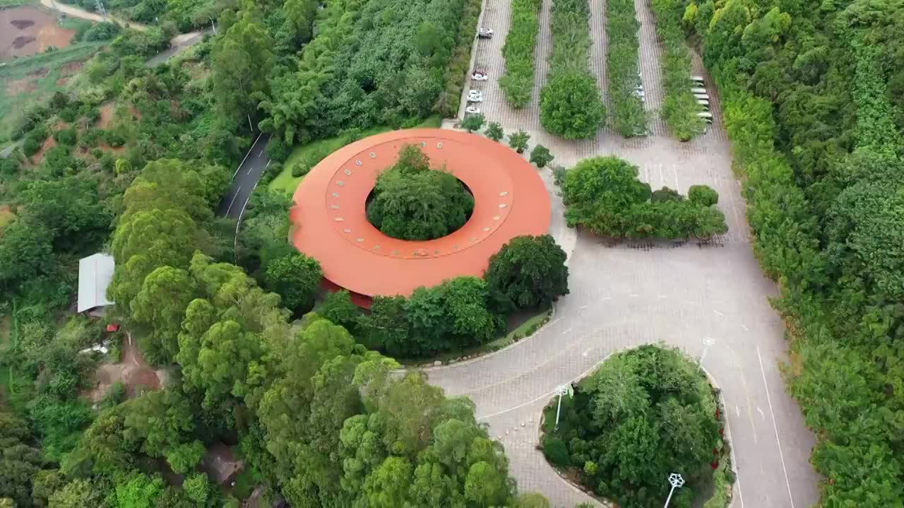 广东省梅州市梅县区雁南飞茶田景区航拍视频素材