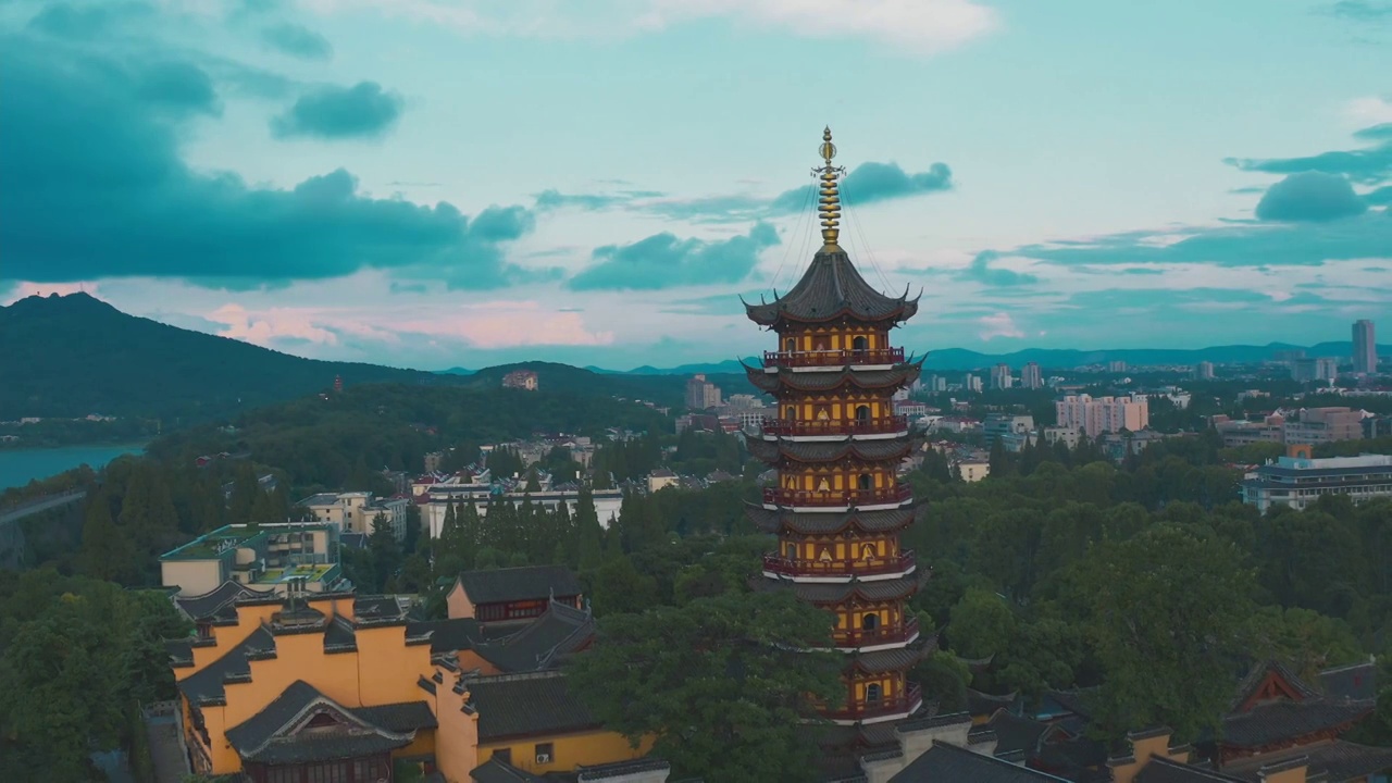 南京,鸡鸣寺,紫金山,玄武湖,地形视频素材