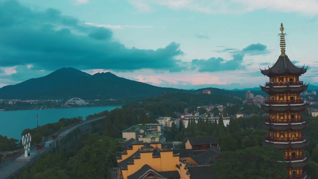 南京,鸡鸣寺,紫金山,玄武湖,地形视频素材