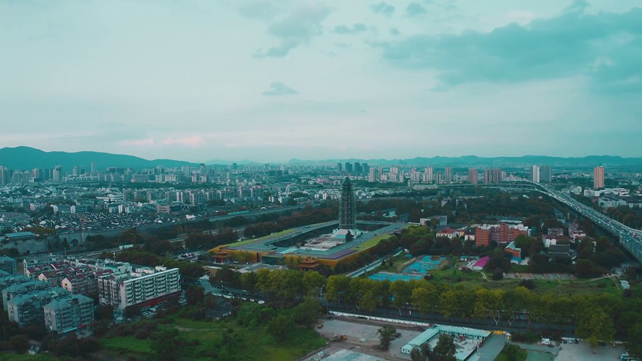 大报恩寺,巨大的,日落,南京,夜晚视频素材