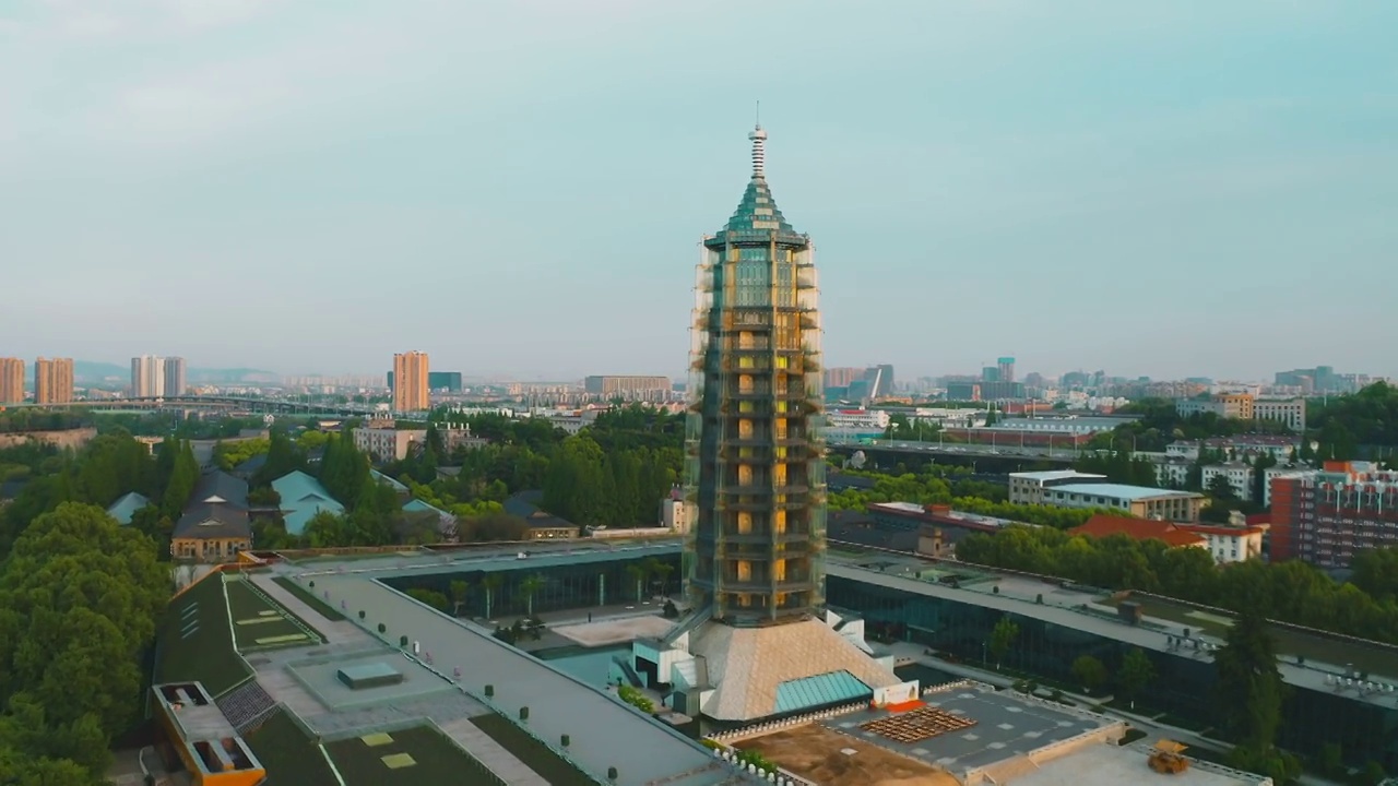 大报恩寺,巨大的,日落,南京,夜晚视频素材