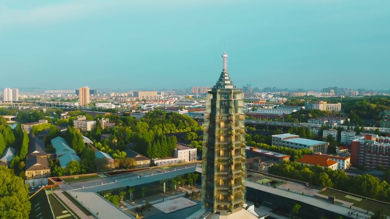 大报恩寺,巨大的,日落,南京,夜晚视频素材