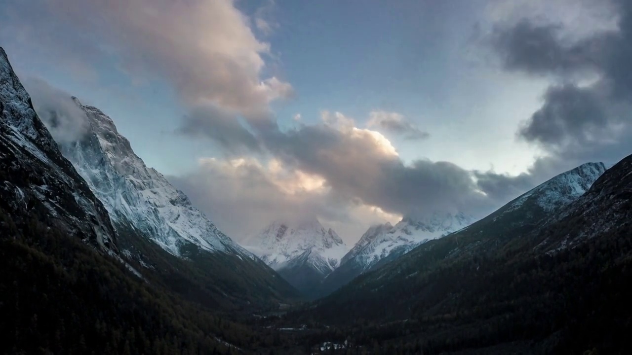 四姑娘山雪山延迟视频素材