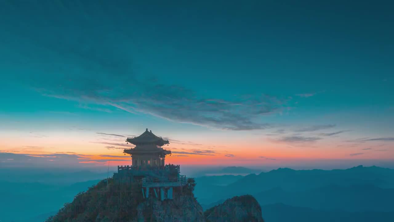 河南省洛阳市老君山风景区延时摄影视频素材