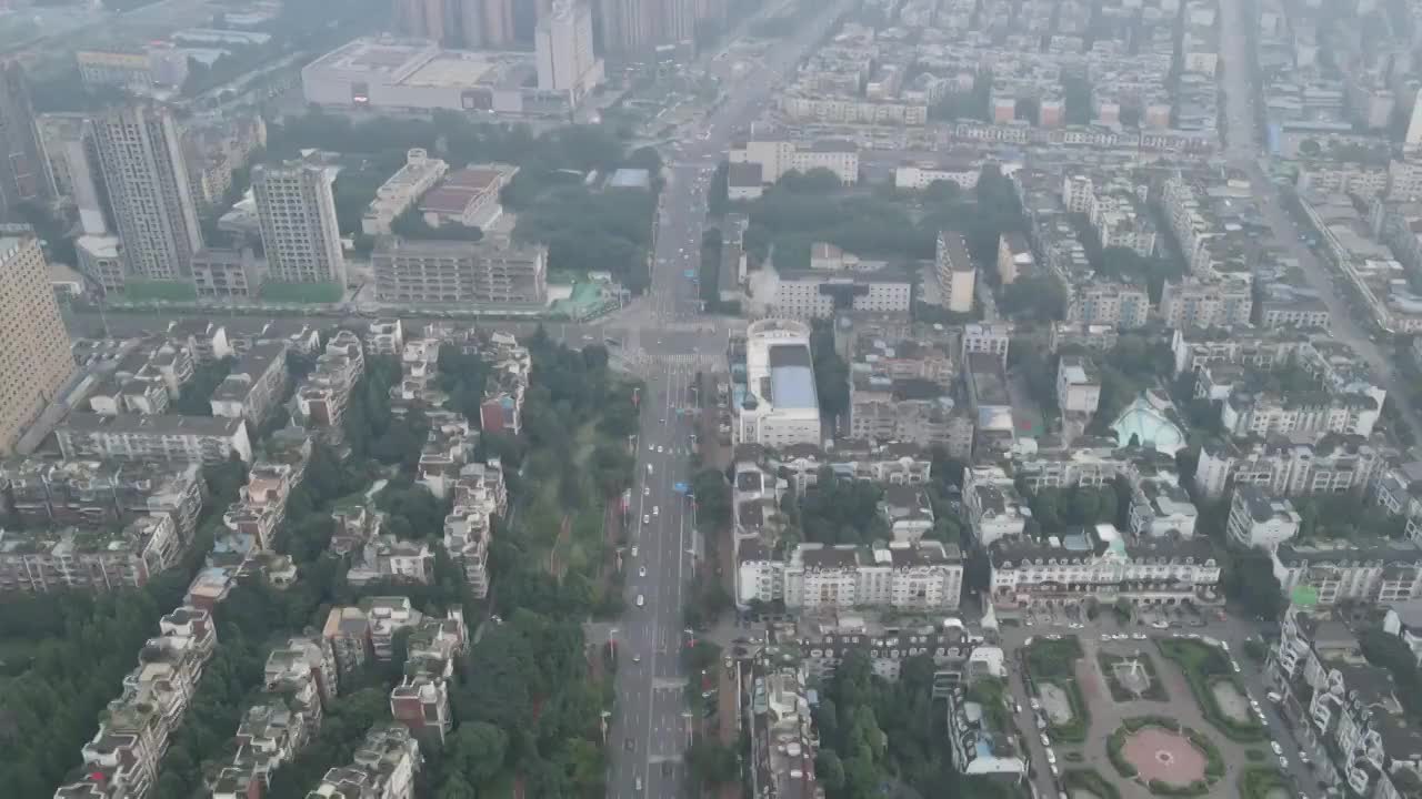 成都市温江区城市风景交通道路航拍视频素材