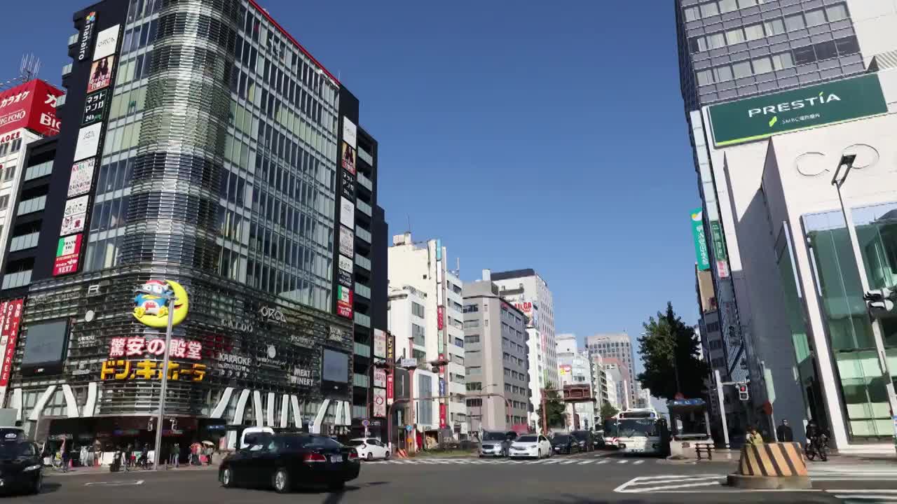 日本名古屋街道街景延时视频素材