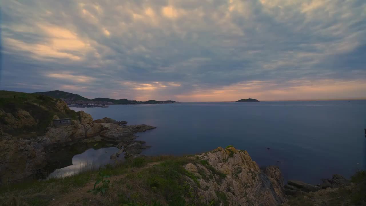 海边的日落晚霞延时视频素材