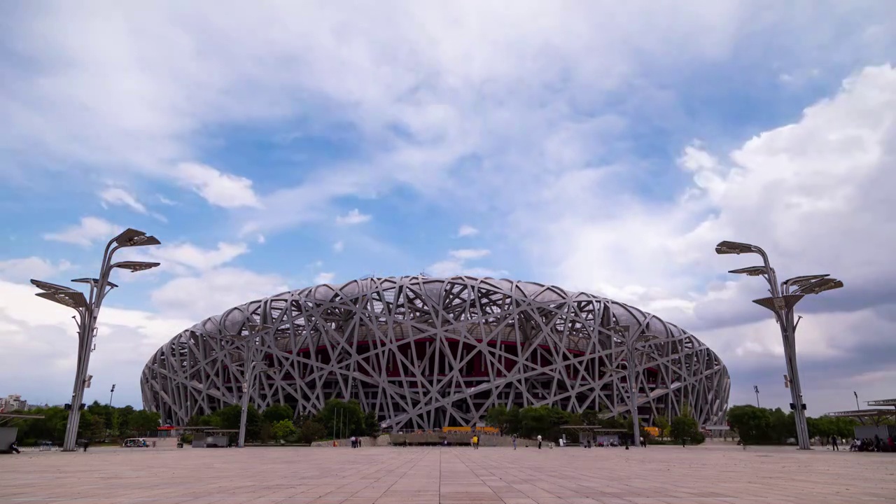 北京市鸟巢延时视频视频素材画面1