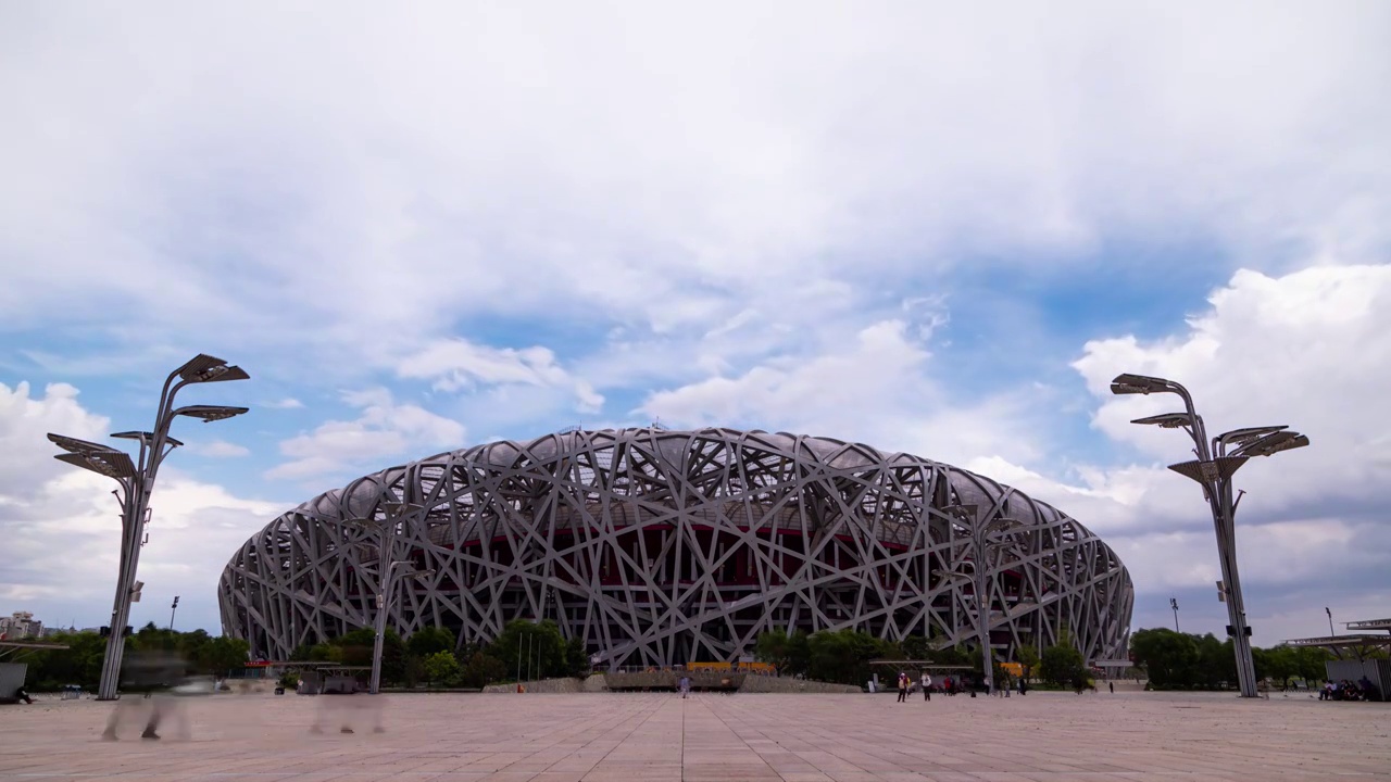 北京市鸟巢延时视频视频素材画面2