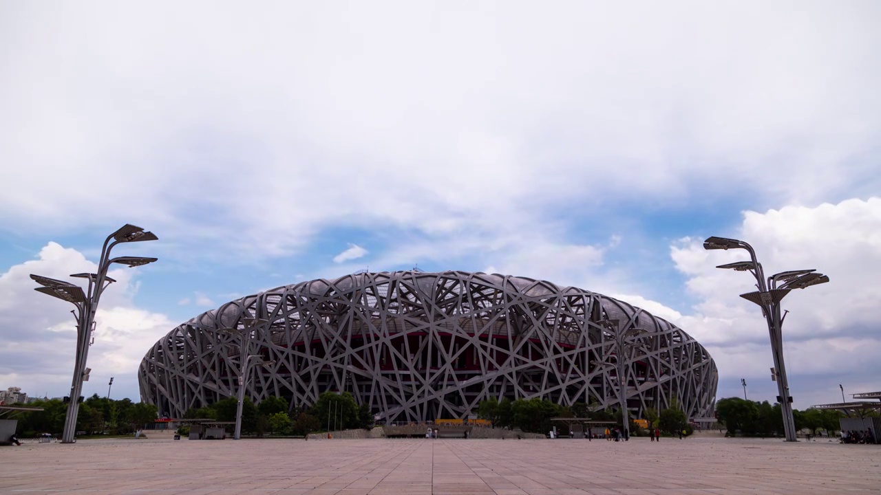 北京市鸟巢延时视频视频素材画面3
