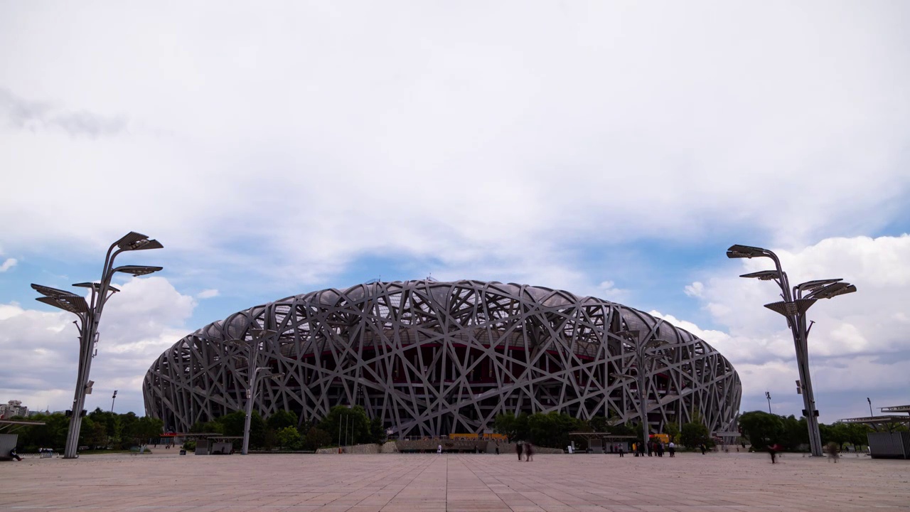北京市鸟巢延时视频视频素材画面4
