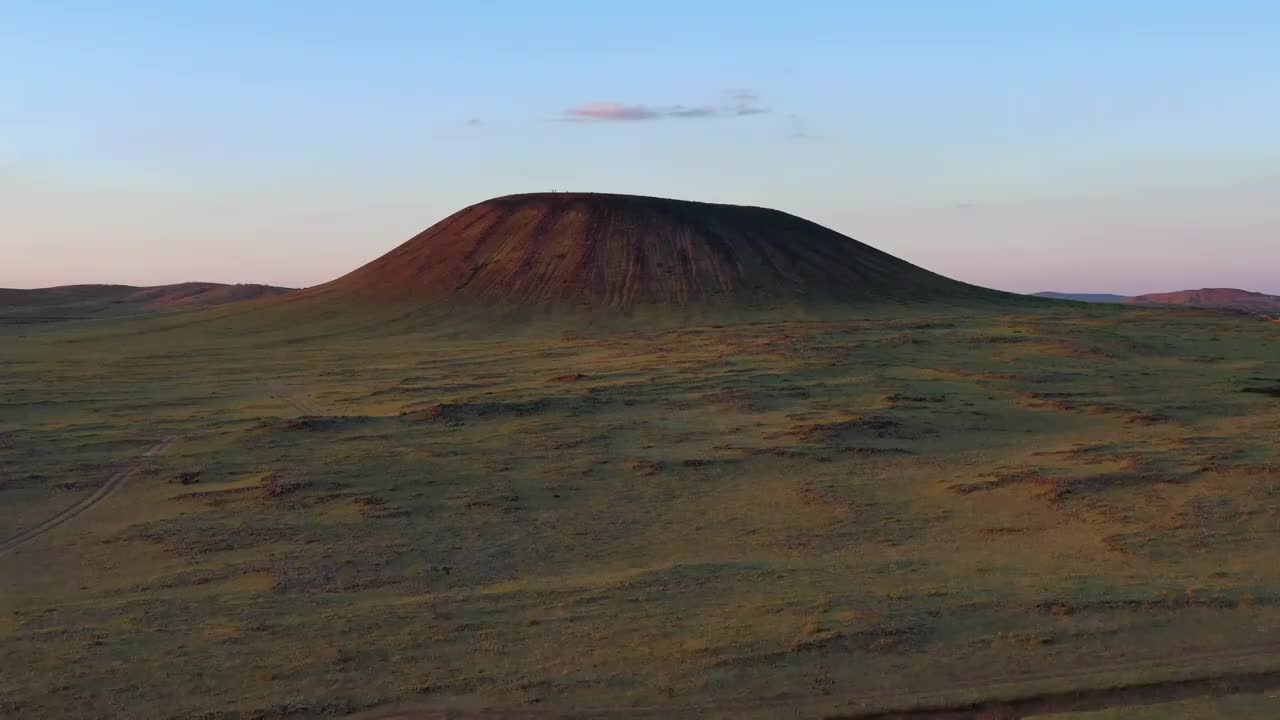 内蒙古乌兰察布乌兰哈达火山群航拍视频素材