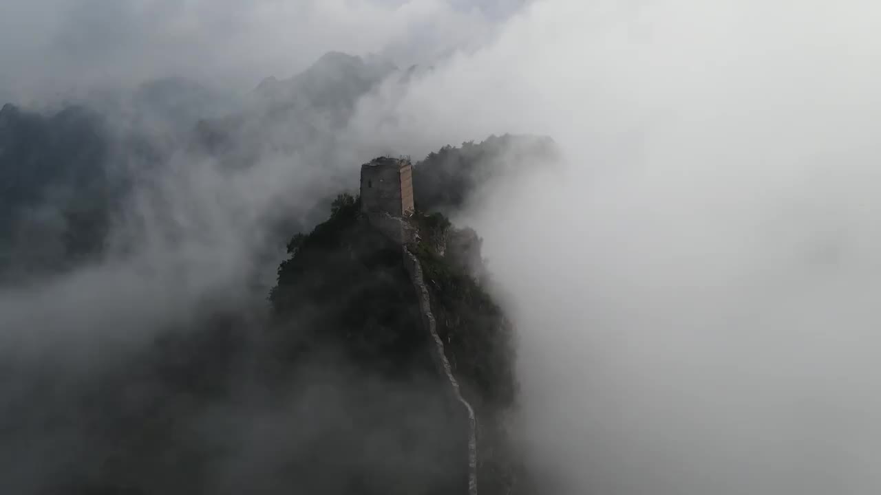 长城望京楼云海近景视频素材