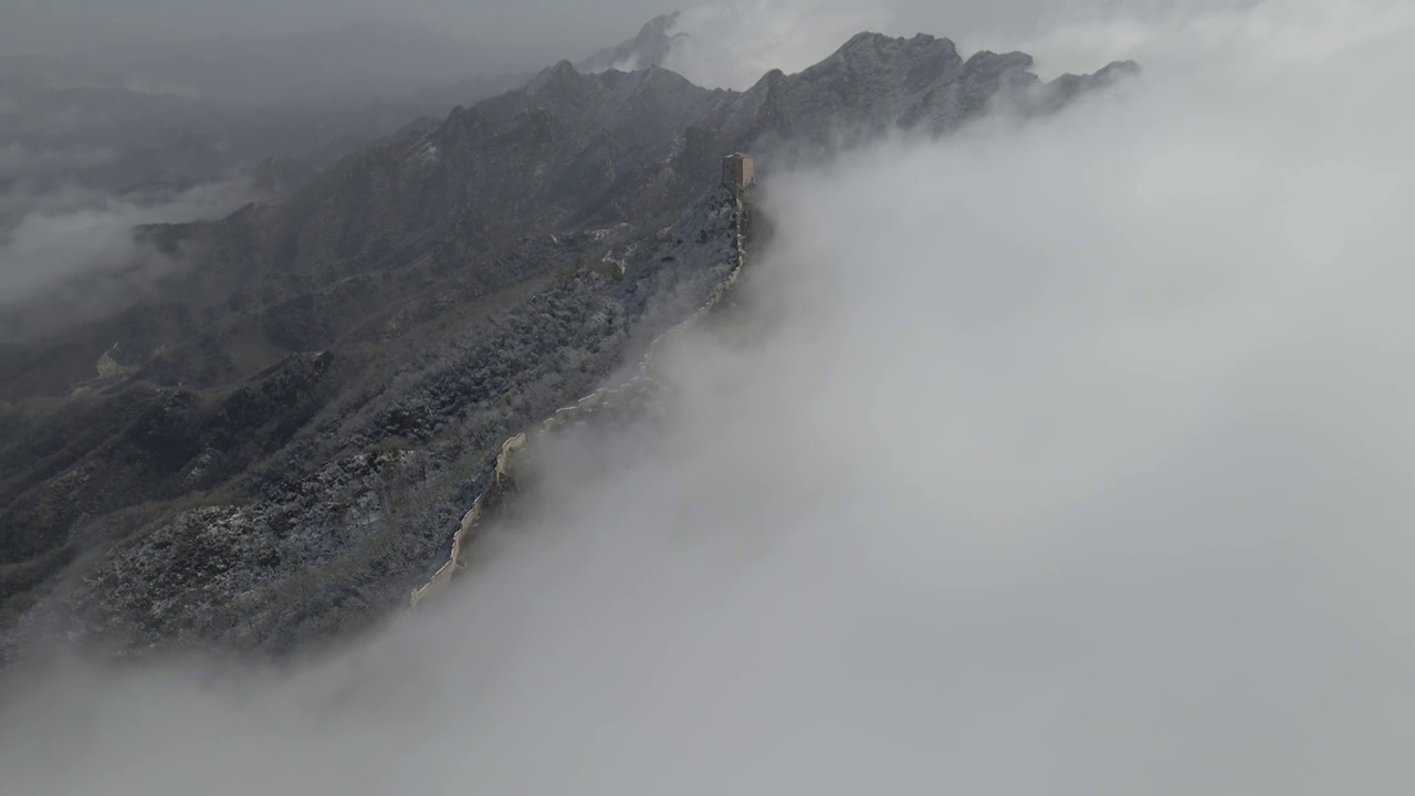 长城冬季大云海景观视频素材