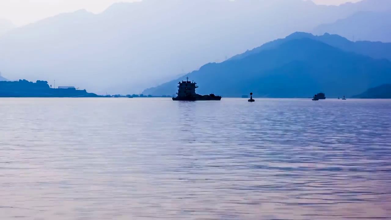 三峡大坝水利工程库区3视频素材