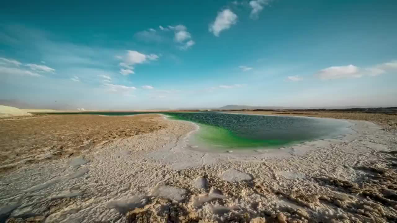 延时摄影青海柴达木大柴旦翡翠湖视频素材