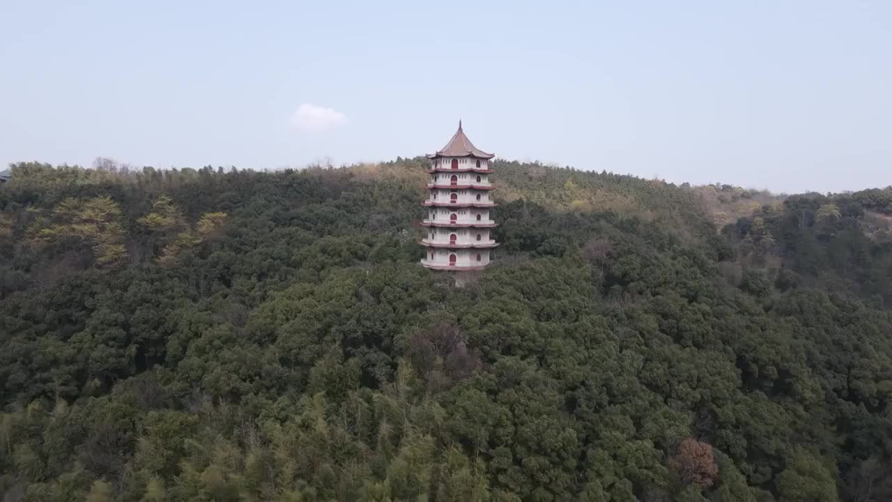 庐山东林寺4K航拍原素材视频素材