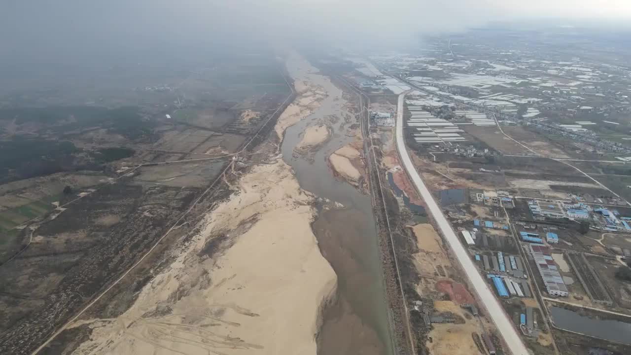 湖北麻城中馆驿镇湖北岸4K航拍视频素材