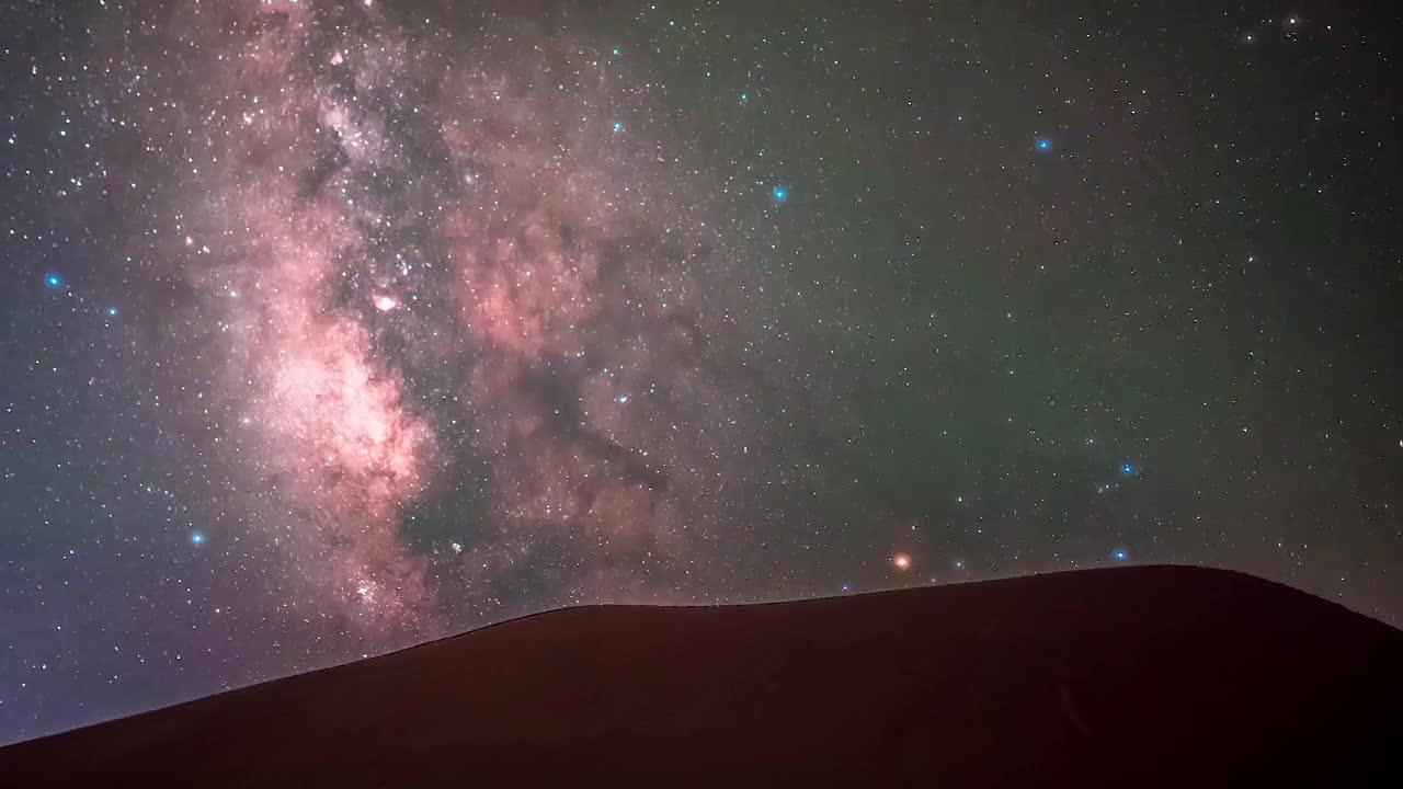 乌兰哈达火山银河视频素材