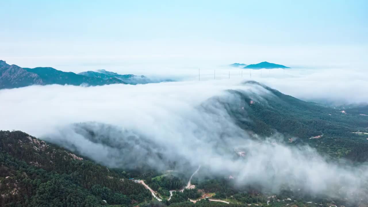 崂山云海视频素材