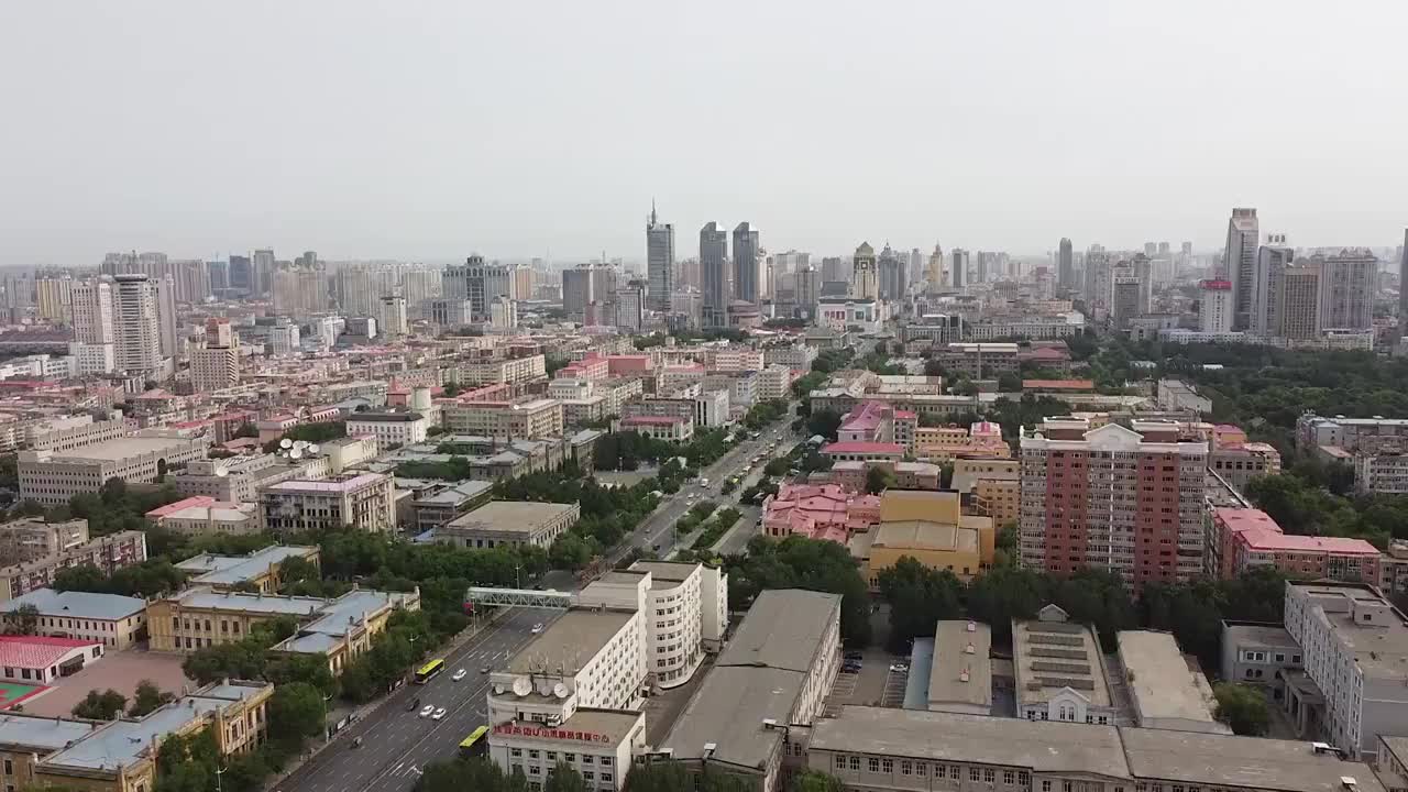 哈尔滨 地标 航拍素材 黑龙江 哈尔滨市 城市 商业 风光片视频素材