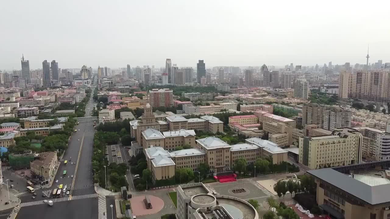 哈尔滨 地标 航拍素材 黑龙江 哈尔滨市 城市 商业 风光片视频素材