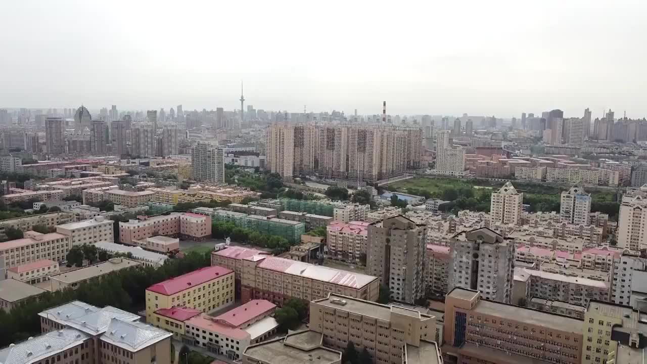 哈尔滨 地标 航拍素材 黑龙江 哈尔滨市 城市 商业 风光片视频素材